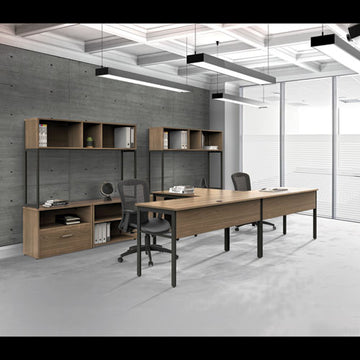 Linea Italia® Urban Series L- Shaped Desk, 59" X 59" X 29.5", Natural Walnut freeshipping - TVN Wholesale